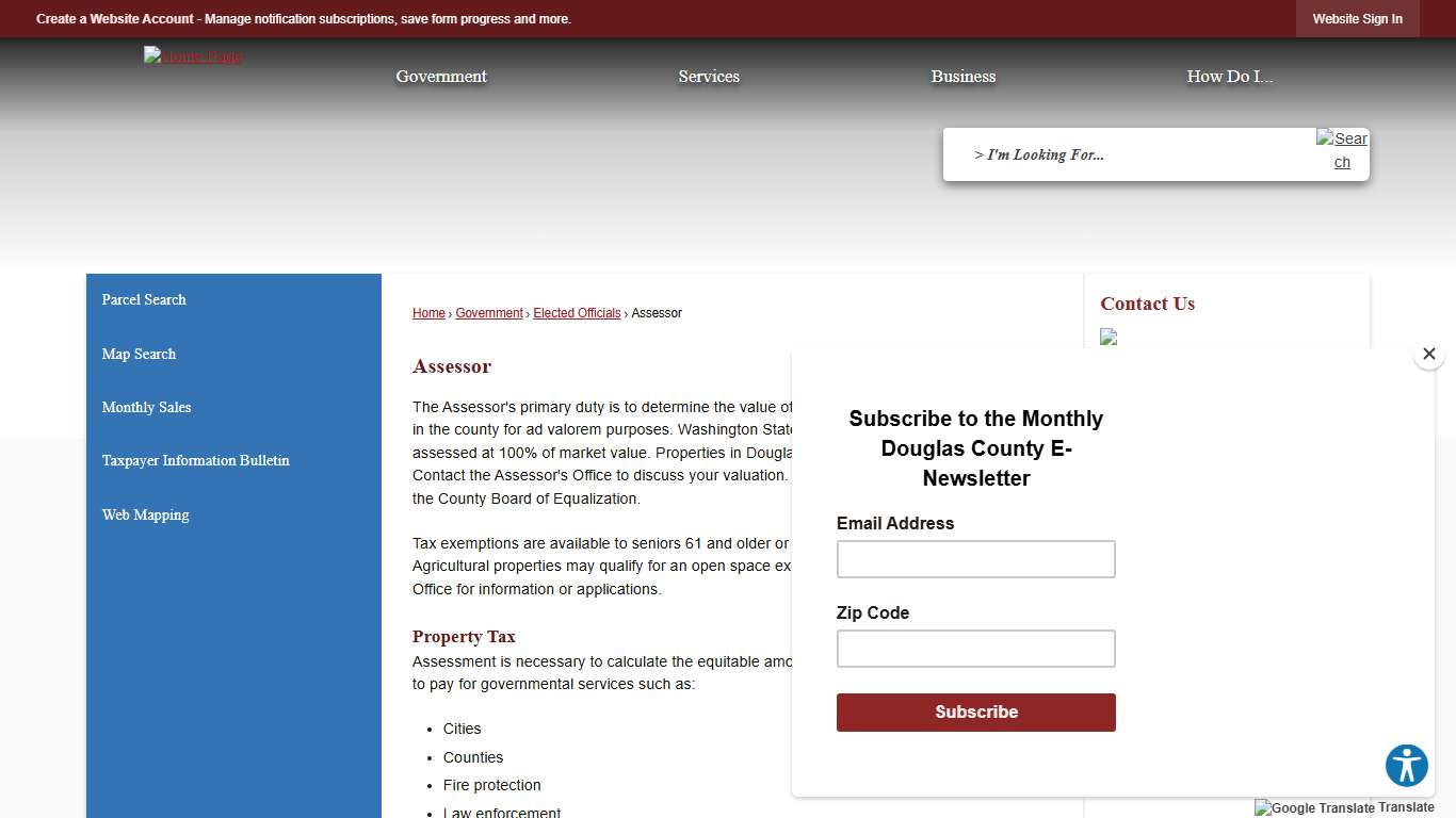 Assessor | Douglas County, WA